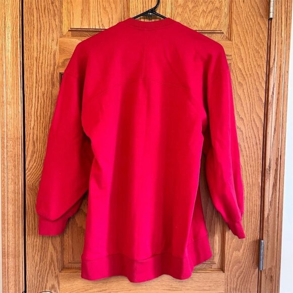 Zara Women's Red Crewneck Sweatshirt Size M Long Sleeve Casual Pullover - Picture 2 of 4